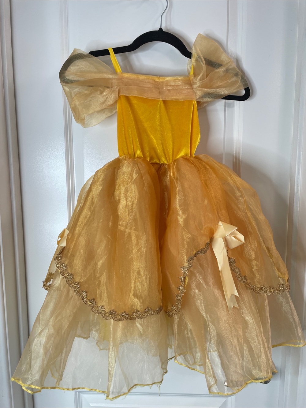 Girls Gold Princess Tulle Costume Dress